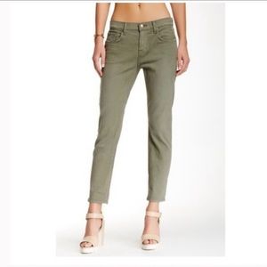 7 for All Mankind Distressed Olive Boyfriend Jeans